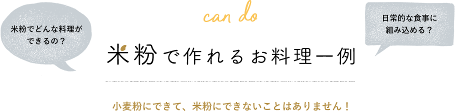 米粉で作れるお料理一例